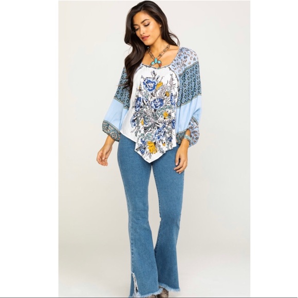 Free People NWT Positano Top in Blue - Picture 4 of 8